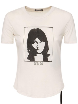 Georgette printed cotton jersey t-shirt