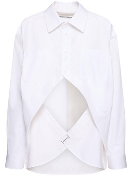 Asymmetrical poplin shirt