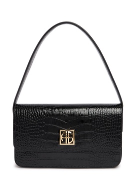 Elly croc embossed leather shoulder bag