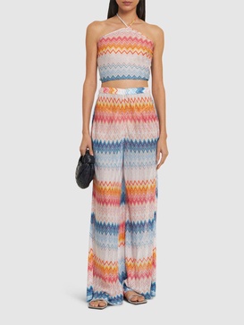 Chevron wide pants