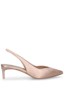 45mm Satin slingback pumps