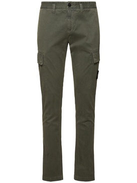 Stretch cotton regular pants