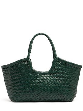 Big Nantucket woven leather basket bag