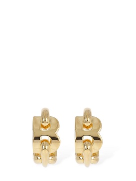 B Chain brass hoop earrings