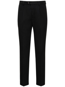 Cotton gabardine straight pants