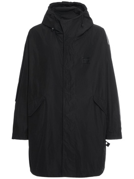Logo plaque hooded parka