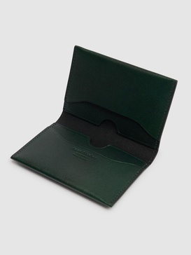 Flap leather card holder