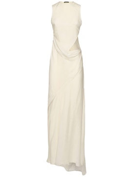 Leah asymmetric satin long dress