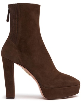 120mm Saint Honore suede plateau booties