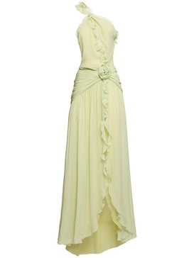 Silk organza dress w/ruffles
