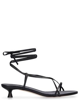 35mm Paige nappa leather lace-up sandals