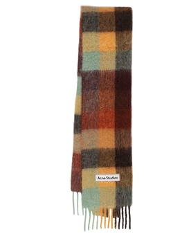 Vally checked wool-blend scarf