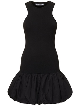 Bubble rib knit viscose blend mini dress