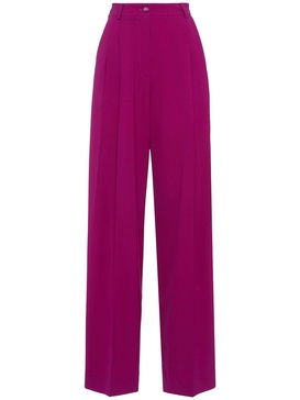 Stretch wool wide pants