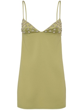 Embellished satin envers dress