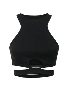 Ribbed cotton jersey crop top