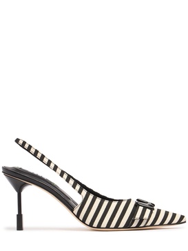 75mm Canvas slingbacks