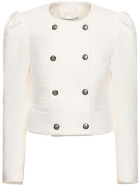 Double breasted tweed bouclé jacket