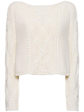 Embroidered knit sweater