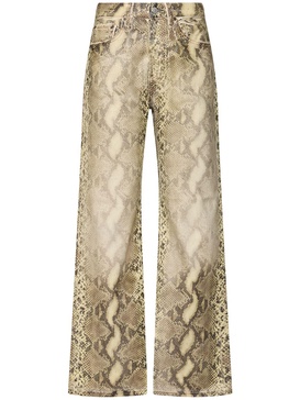 Pentyone printed denim straight jeans