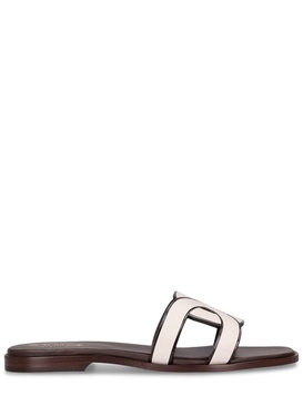 Leather flat slides