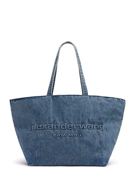 Punch denim tote bag