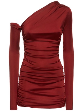Olimpia draped stretch jersey midi dress