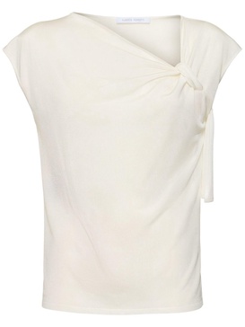 Shiny viscose top w/ knot