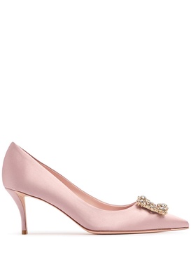 65mm Flower crystal & satin pumps
