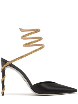 105mm Embellished satin pumps