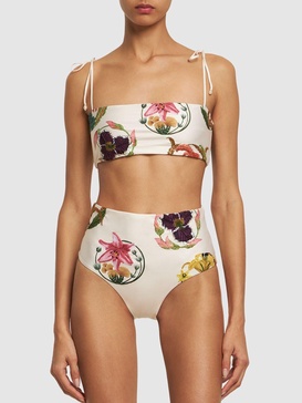 Magenta Marina printed bikini bottoms