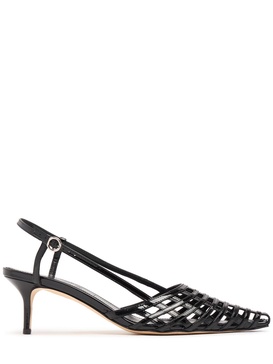 55mm Helit patent leather slingbacks