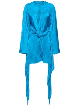 Louie logo jacquard satin mini dress