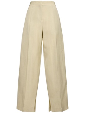 Fluid silk & viscose tailored wide pants