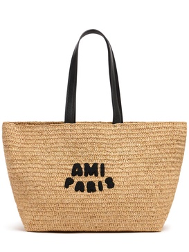 Ami Paris raffia tote bag