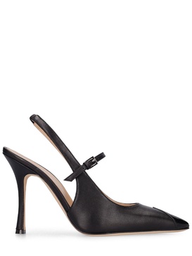 100mm Leather slingback pumps