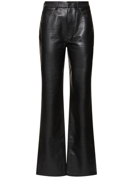 Roy leather blend straight pants