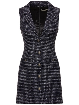 Sequined tweed sleeveless mini dress