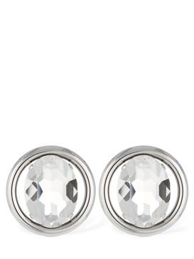 Oval crystal stud earrings