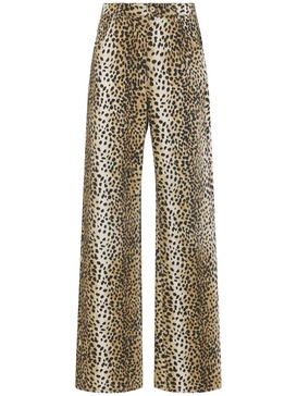 Leopard print high rise boyfriend jeans