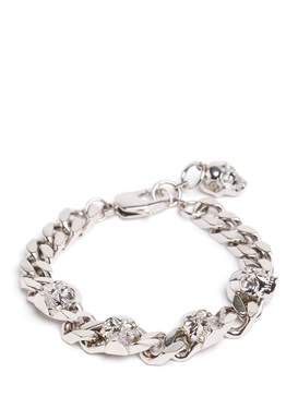 Skull chain brass bracelet