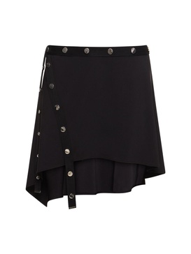 Stretch jersey asymmetric mini skirt