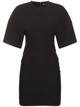 Drop shoulder cotton blend mini dress