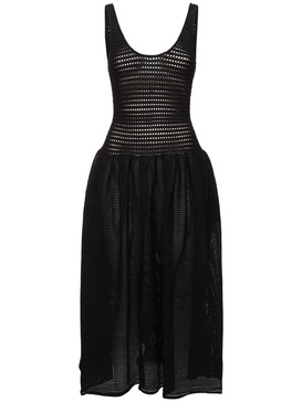 Crochet knit midi dress