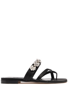 10mm Perlusa satin flat sandals