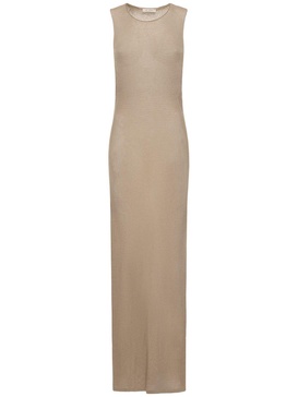 Recycled mesh tuck back maxi dress