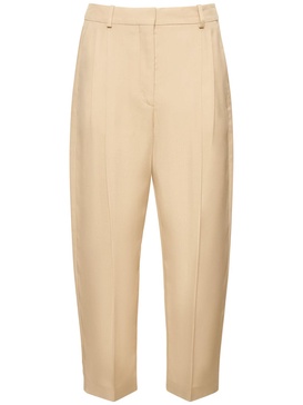Iconic pleated satin cropped pants