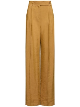Viscose blend high waist flared pants