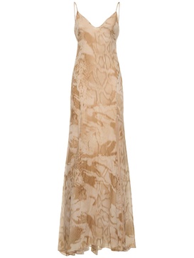Printed viscose long dress