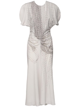 Gathered-waist midi dress